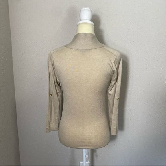 Ann Taylor Cashmere Blend Faux Wrap Front W/ Buttons Knit Sweater Women's XXS - Picture 9 of 16